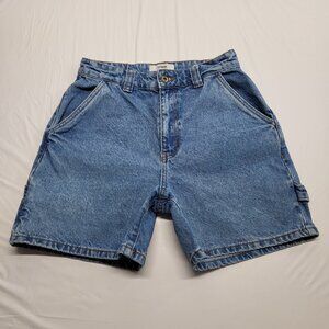 Cotton-On Womens Carpenter Denim Shorts Jorts Size 4 Utility Cotton Deep Pockets